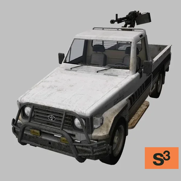 Land-Cruiser-75-DShKM · AF · white — 3D model preview