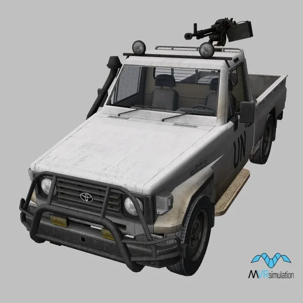 Land-Cruiser-75-DShKM · UN · white — 3D model preview