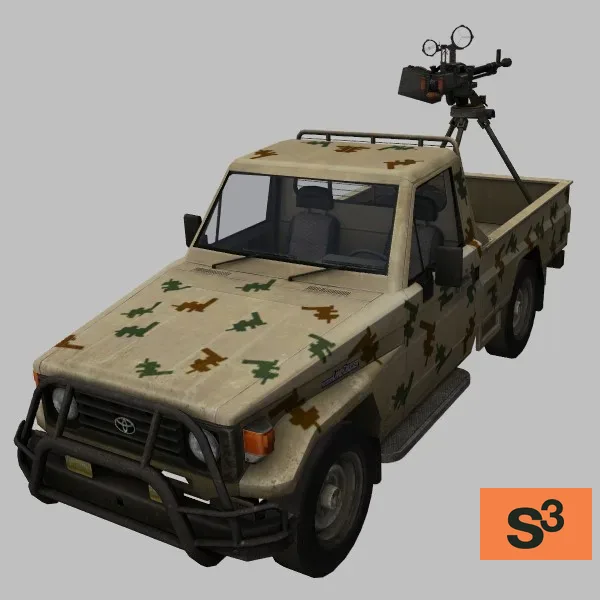 LandCruiser-75-DShK · YE · camo — 3D model preview