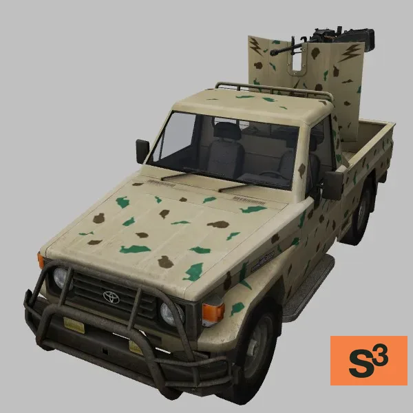 LandCruiser-75 · QJZ-89 · YE · camo — 3D model preview