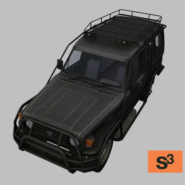 LandCruiser-75-TC · SO · black — 3D model preview
