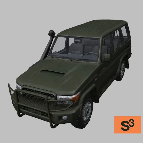 LandCruiser-VDJ76R · UA · green — 3D model preview