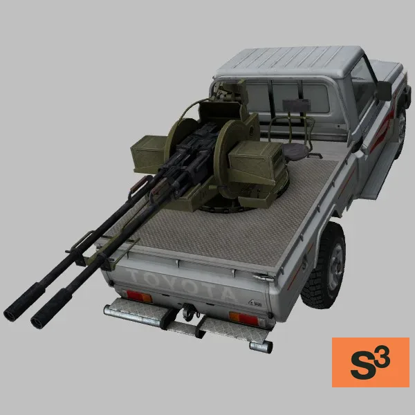 LandCrusier-79 · ZU-23-2 · SDF · white — 3D model preview