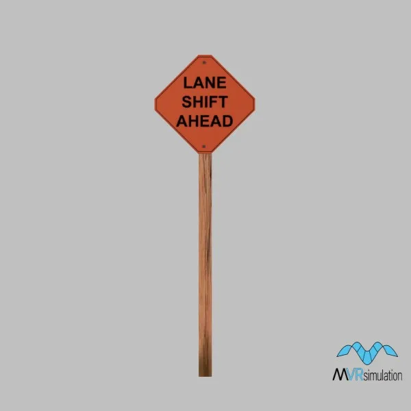 lane shift ahead-sign-001b — 3D model preview