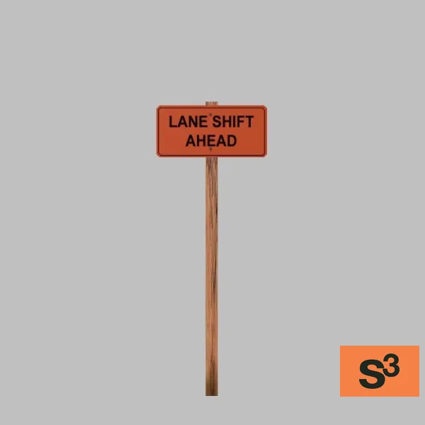 lane shift ahead-sign-001c — 3D model preview