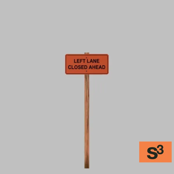 left lane closed-sign-001c — 3D model preview