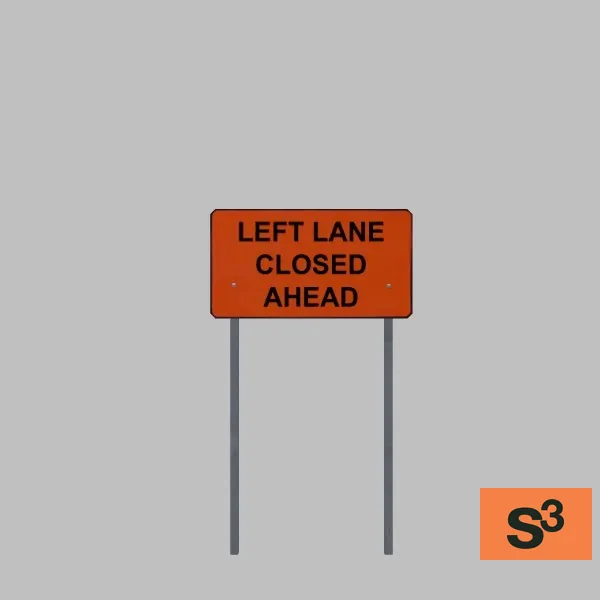left lane closed-sign-001d — 3D model preview