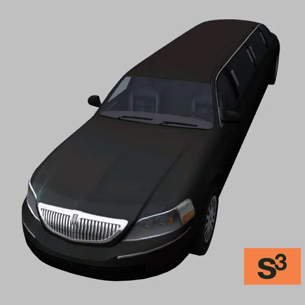 Lincoln-Town-Car-Stretch · US · black — 3D model preview