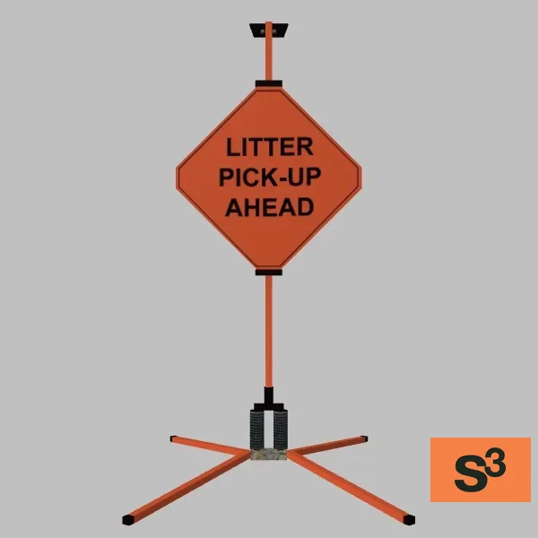 litter pickup-sign-001a — 3D model preview