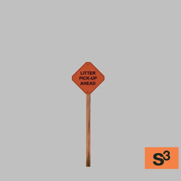 litter pickup-sign-001b — 3D model preview