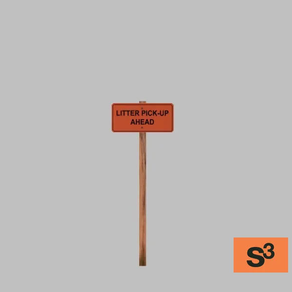 litter pickup-sign-001c — 3D model preview
