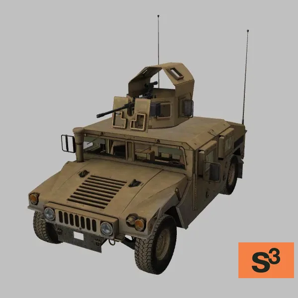 M1151A1B1 · OGPK · M2A1 · AN-PAS-13(V3) · US · desert — 3D model preview