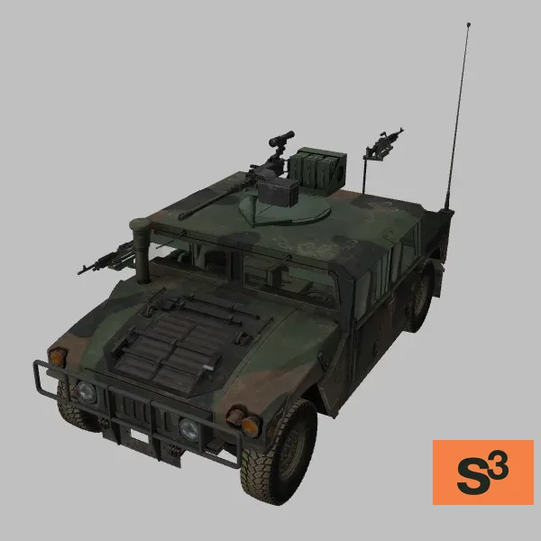 M1165A1 · M2A1 · AN-PAS-13(V3) · US · camo — 3D model preview