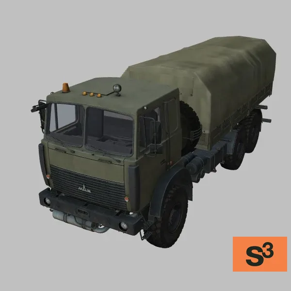 MAZ-631705-canopy · RU · green — 3D model preview