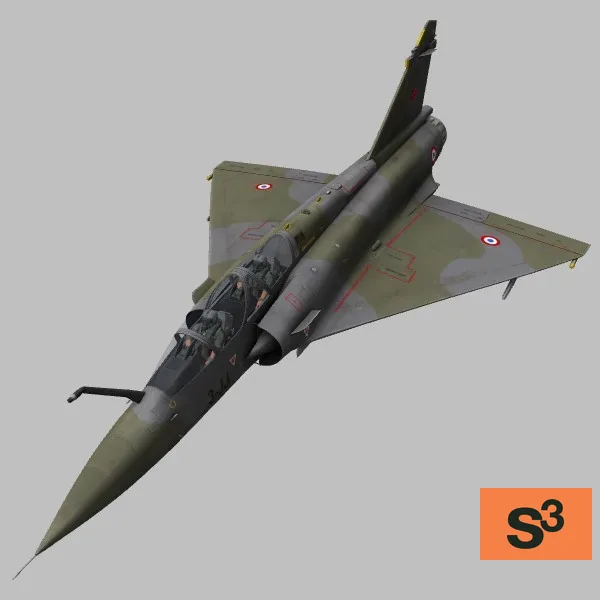 Mirage-2000D · FR · camo — 3D model preview