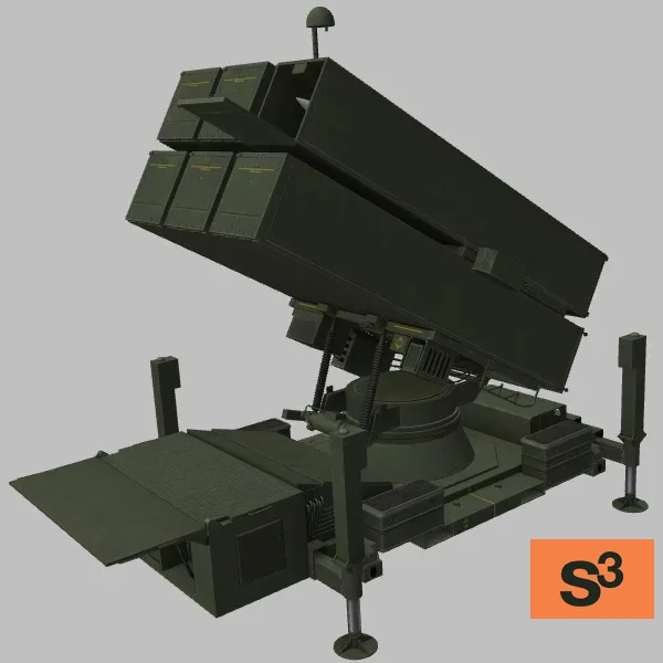 NASAMS-3 · NO · green — 3D model preview