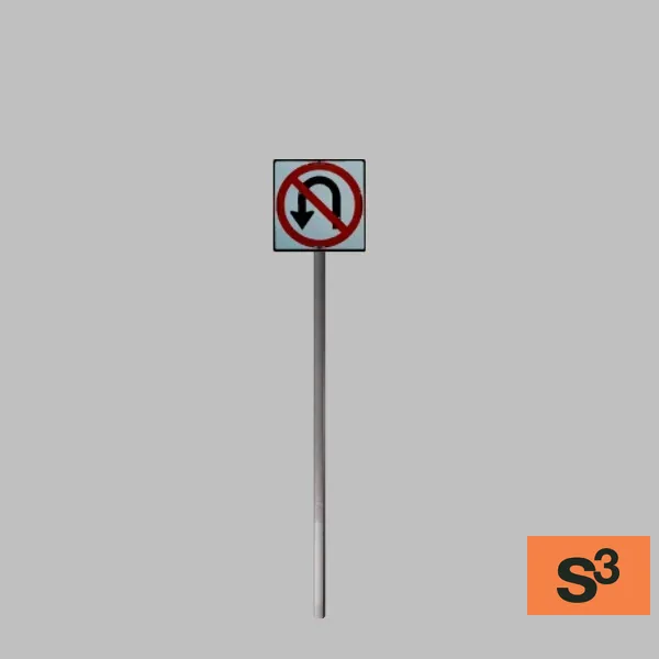 no u turn-sign-001 — 3D model preview
