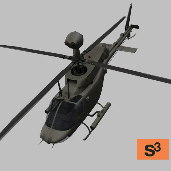 OH-58D · HR · green — 3D model preview