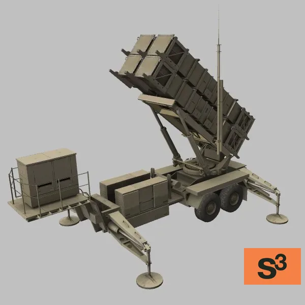 PAC-3-Launcher · US · desert — 3D model preview