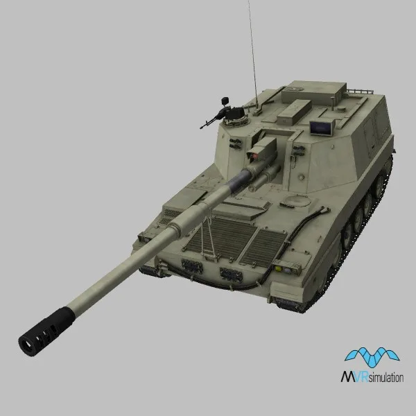 PLZ-45 · DZ · desert — 3D model preview