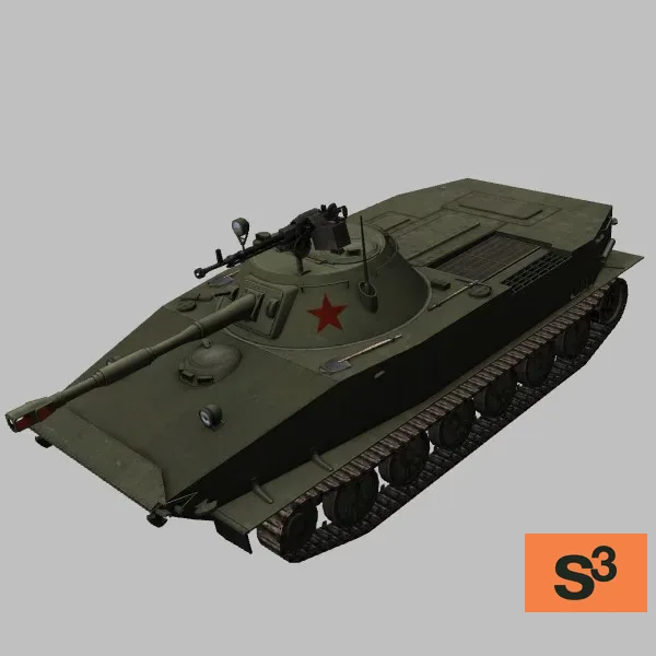 PT-76B · KP · green — 3D model preview