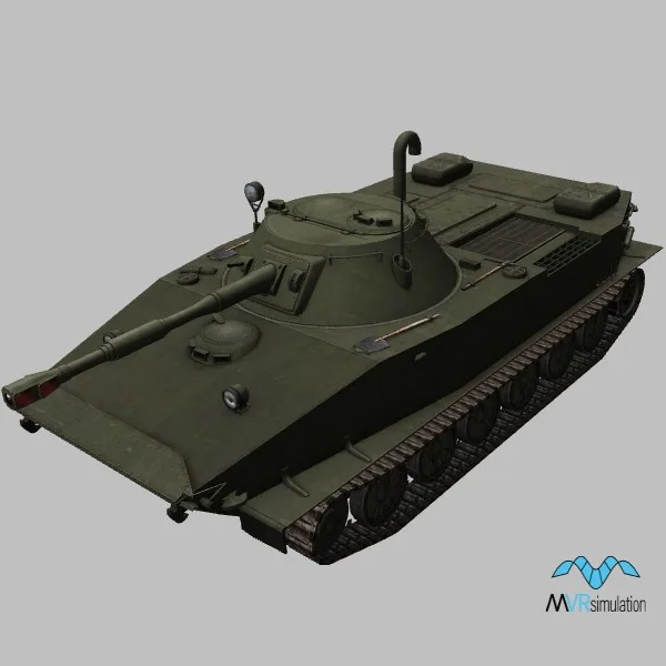 PT-76B · RU · green — 3D model preview