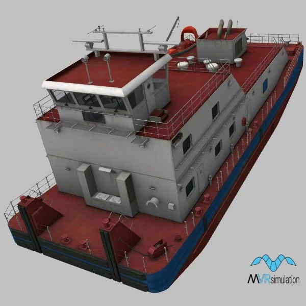 Pusher-Boat · US · white — 3D model preview