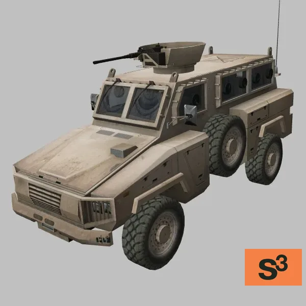 RG-31 · M2 · US · desert — 3D model preview