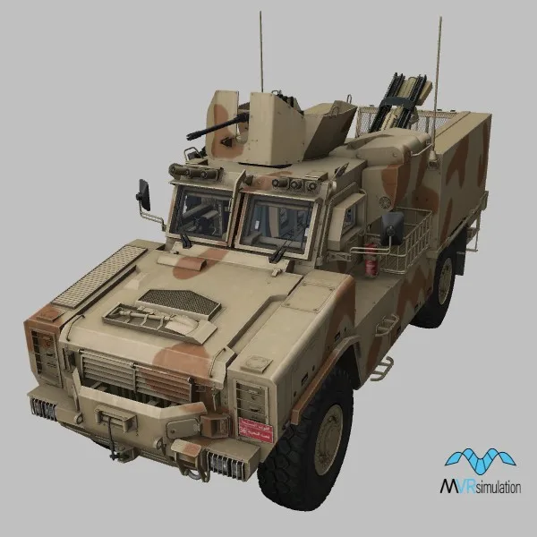RG-31-MMS · M2HB · AE · camo — 3D model preview