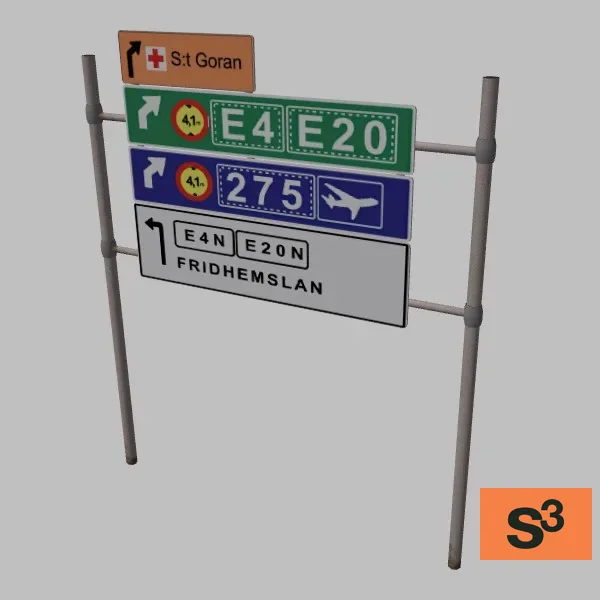 road-info-sign-001 — 3D model preview