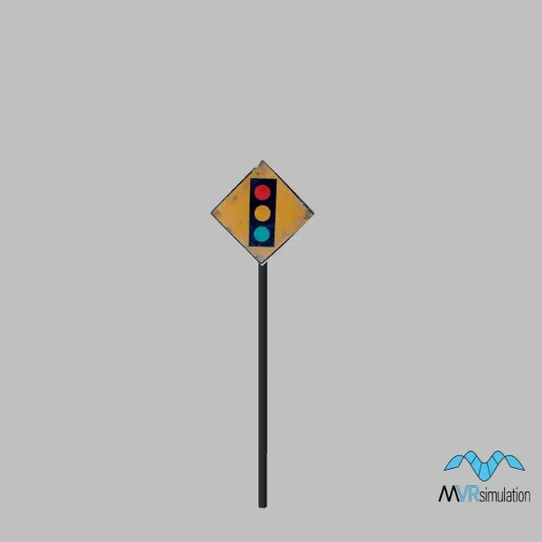 signal-ahead-sign-001 — 3D model preview