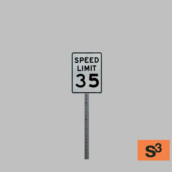 speed limit 35-sign — 3D model preview