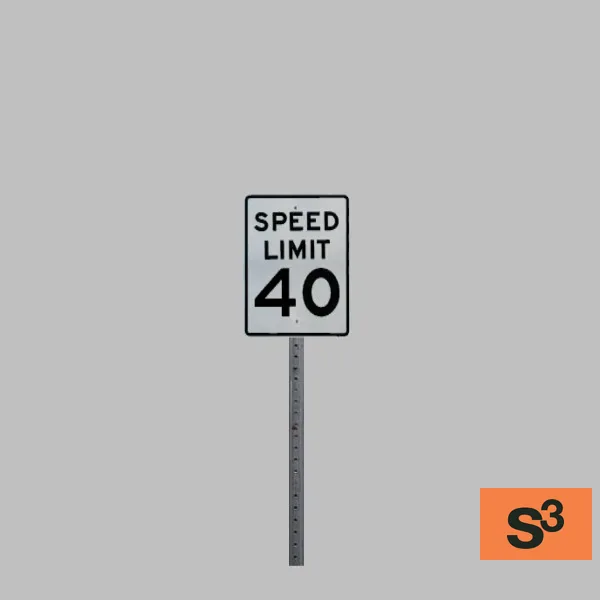 speed limit 40-sign — 3D model preview
