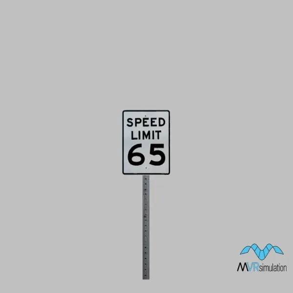 speed limit 65-sign — 3D model preview