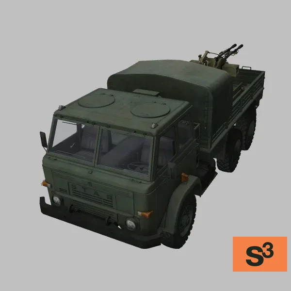 STAR-266-flatbed-2A13 · PL · green — 3D model preview