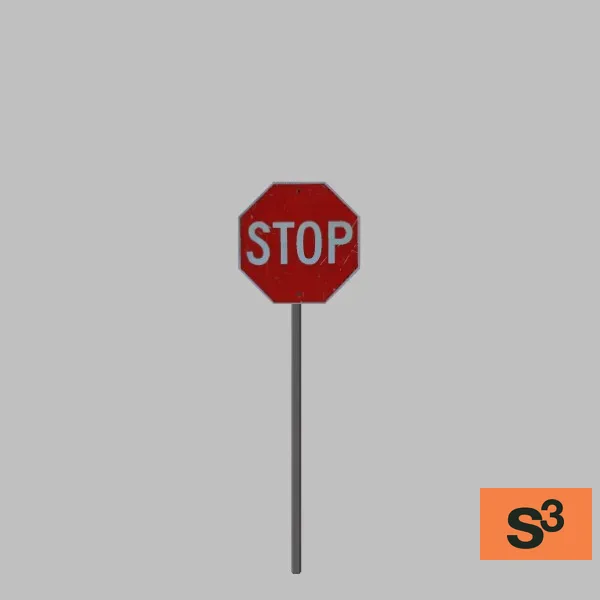 stop sign-001 — 3D model preview