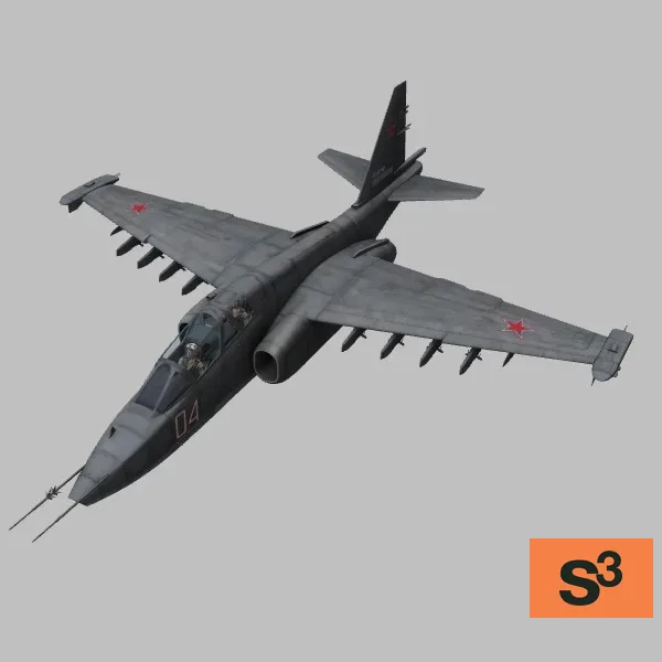 Su-25UBM · RU · grey — 3D model preview