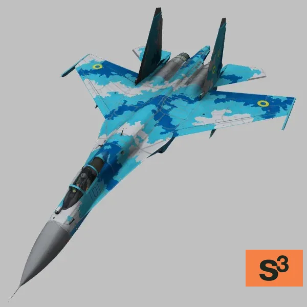 Su-27S · UA · camo — 3D model preview