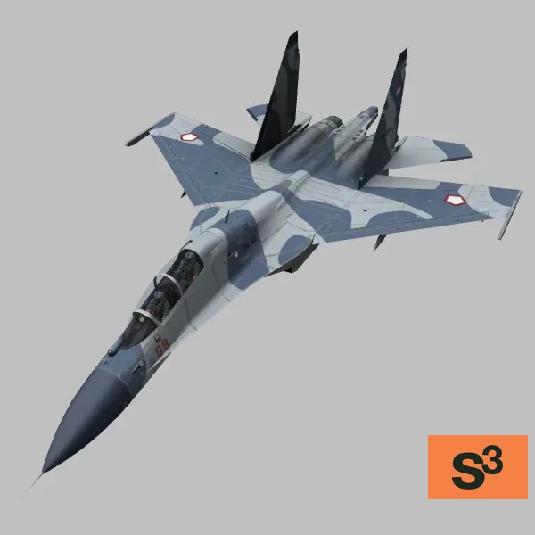Su-30MK2 · ID · camo — 3D model preview