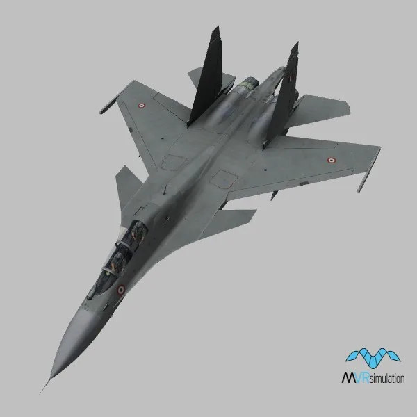 SU-30MKI · IN · grey — 3D model preview