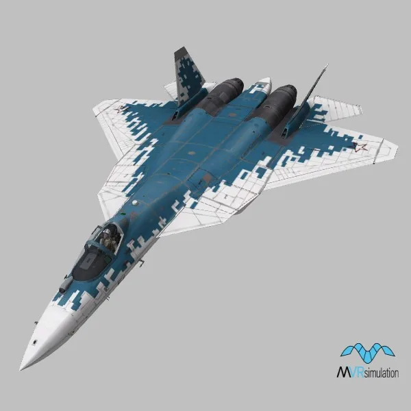Su-57 · RU · digital-camo — 3D model preview