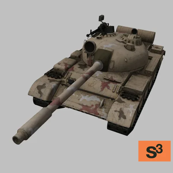 T-55A · HTS · desert-camo — 3D model preview