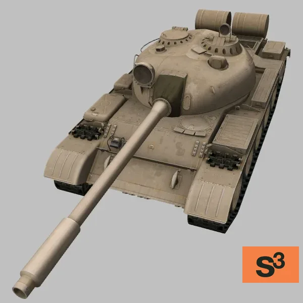 T-55E · EG · desert — 3D model preview
