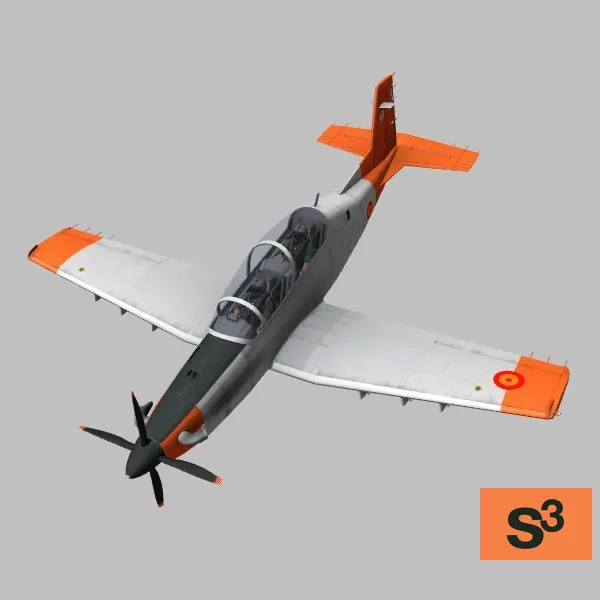 T-6C · ES · grey — 3D model preview