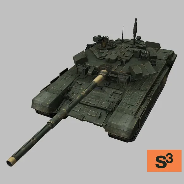 T-90S · IN · green — 3D model preview