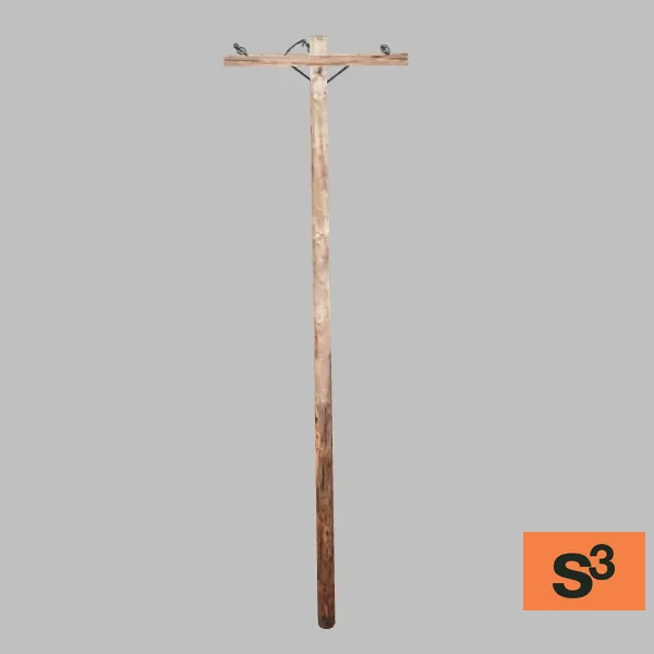 teleph post no spot 1 cross bar — 3D model preview