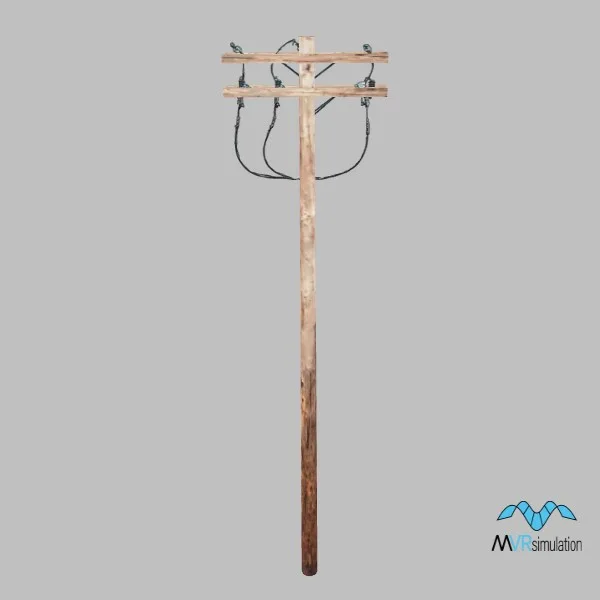 teleph post no spot 2 cross bar — 3D model preview