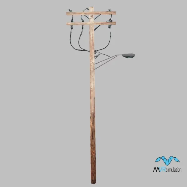 teleph post with spot 2 cross bar — 3D model preview