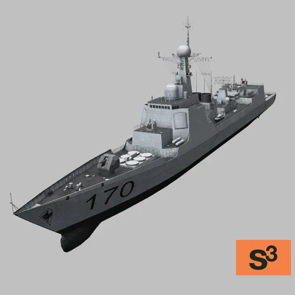 Type-052C-Lanzhou · CN · grey — 3D model preview