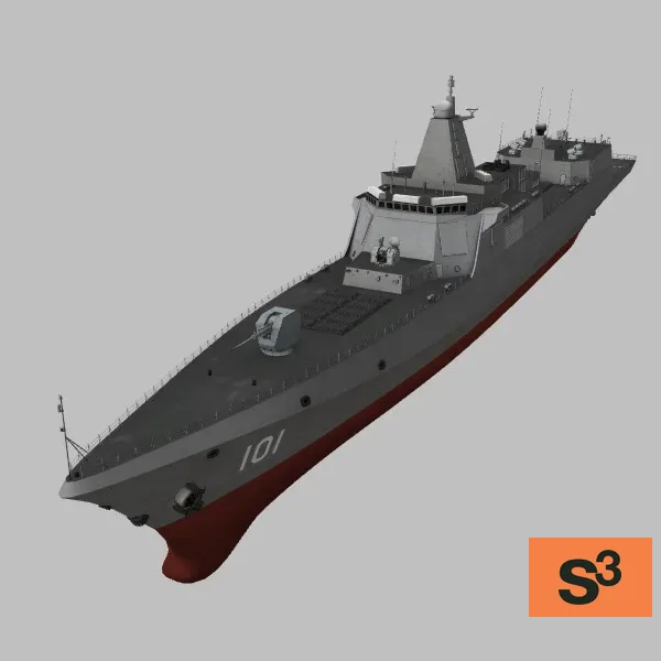 Type-055-Nanchang · CN · grey — 3D model preview